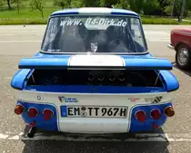 NSU TT, Heckansicht mit ge�ffneter Motorhaube, Oldtimertreff Oberwinden, juni 2015