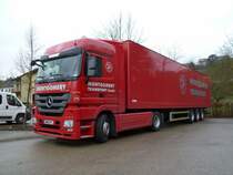 Mercedes-Benz Actros 1846 abgestellt in Oberemmel, 06.01.2013