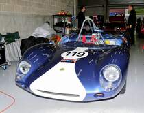 LOTUS 19, Bj.1964, 4200ccm, in der Box am 19.9.2015, zum Einsatz kam er beim FIA Masters Historic Sports Car Championship am 20.9.2015 in Spa Francorchamps. SPA SIX HOURS CLASIC vom 18-20 September 2015. 