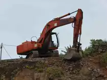 FH-Bagger bei Erdarbeiten an einer Baustelle auf La Palma im Januar 2016