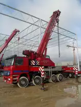 Mercedes-Benz Actros mit Kranaufbau am 25.01.2009 in der Nähe von Trier-Föhren