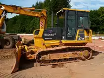 Komatsu D 37 EX-21 bei Arbeiten an der Umgehung von Merzig-Besseringen, 15.08.2013
