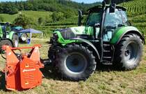 Deutz-Fahr Agrotron 6160TTV, Allradschlepper mit 6-Zyl.Diesel, 6057ccm und 156PS, gebaut seit 2013, Glottertler Schleppertreffen, Aug.2015
