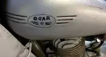 OGAR, Tankaufschrift an einem Oldtimer-Motorrad, die Firma in der Tschechei baute vor dem II.Weltkrieg Motorr�der, Feb.2015