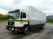 MAN 18.272 am 12.05.2013 auf der Autobahnraststätte am Lac de Gruyère (CH)