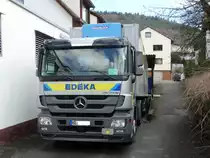 EDEKA Mercedes Benz Actros am 12.02.16 in Neckargemünd 