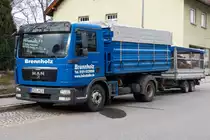 MAN TGL 8.220 Kipper mit höheren Wänden zum Brennholztransport. Regen 14.02.2016