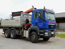 MAN TGS33.440 mit Meiller-Kipperaufbau und zusätzlichem Hydraulikkran; 140712