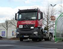 Mercedes Benz Charter Way Antos Absetzkipper am 15.03.16 in Maintal auf dem Globus Parkplatz 