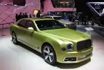 Bentley Mulsanne, fotografiert auf dem Autosalon Genf 2016.
