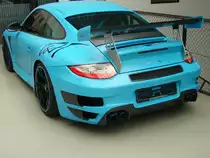 Heckansicht des Techart Porsche 911 Baureihe 997 von Techart. Classic Remise Düsseldorf am 20.03.2016.