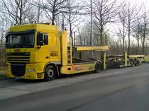 Abschlepp & Bergedienst: im Auftrag des ADAC: DAF XF 105.410 für den Autotransport am 27.03.2016 in Leipzig.