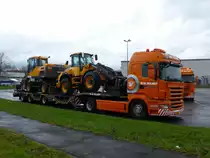 Scania R 400 am 07.02.2016 in der Nähe von Konz-Könen