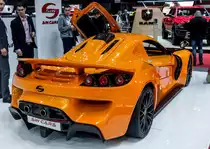 SIN Cars Sin R1, ausgestellt auf dem Autosalon Genf 2016.