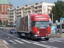 Scania Sattelzug,am 12.August 2015,im polnischen Szczecin.