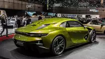 DS  E-Tense  Sportcar (Rückansicht), ausgestellt auf dem Autosalon Genf 2016.