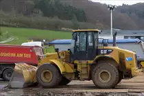 . Catarpillar 950H, gesehen auf einer Baustelle am 06.04.2016. 