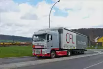 . DAF XF Sattelzug, gesehen am 06.04.2016.