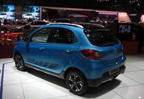 Tata Tiago (Rückansicht), ausgestellt auf dem Autosalon Genf 2016.