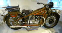 Wanderer-Werke AG Schnau/Chemnitz, Baujahr 1928, 1-Zyl.4-Taktmotor mit 498ccm, hochmoderne Konstruktion fr die damalige Zeit, u.a. mit Kardanantrieb und Prestahlrahmen, NSU-Museum, Sept.2014