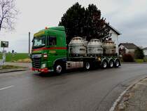 DAF XF440 EURO6 der Sped.Angermayr, zum Aufbau zum Transport von Behältern für Flüssigaluminium; 160314