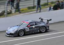 Porsche 911 GT3 Cup (Type 991), beim Rennen des Porsche Carrera Cup Great Britain, in Spa Francorchamps am 2 Mai 2015.