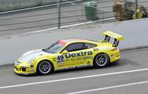 Porsche 911 GT3 Cup (Type 991), beim Rennen des Porsche Carrera Cup Great Britain, in Spa Francorchamps am 2 Mai 2015.