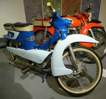 NSU Quickly T, Bauzeit 1959-63, wurde als Ein-und Zweisitzer gebaut, 1-Zyl.2-Taktmotor mit 49ccm und 1,7PS, Vmax.40Km/h, NSU-Museum, Sept.2014