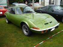 Opel GT 1900. 1968 - 1973. Hier wurde ein US-Modell des Opel GT 1900 im Farbton PP limonengrünmetallic abgelichtet. Opel GT-Europatreffen am 15.05.2016 in Kirchhellen.