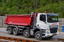. DAF CF Kipper wartet an einer Baustelle darauf beladen zu werden.  14.05.2016