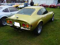 Heckansicht eines Opel GT 1900 des Modelljahres 1973. Opel GT-Europatreffen am 15.05.2016 in Kirchhellen.