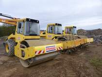 Drei Bomag Walzenzüge die beim Bau der B50n eingesetzt werden, 24.04.2016