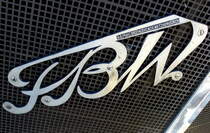 FBW, Khleraufschrift an einem Oldtimer-Bus, steht fr Franz Brozincevic Wetzikon, ehemaliger LKW- und Bushersteller aus der Schweiz, Mai 2016