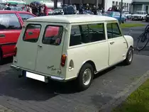Heckansicht eines Austin Mini Clubman. 1969 - 1979. Oldtimertreffen Prinz-Friedrich am 29.05.2016 in Essen.