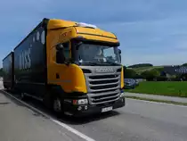 SCANIA-G360 von DASS-Transport auf der schmalen B143; 160527