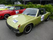 Porsche 914 (Baujahr 1974) bei der Internationalen Saar-Lor-Lux Classique. Start zum zweiten Tag am 28.05.2016 in Trier.