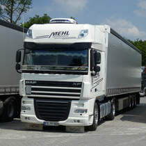 DAF XF der Spedition MEHL steht auf dem Rasthof Fulda Nord im Juni 2016