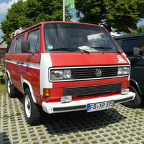 VW T3 Synchro steht bei der Oldtimerveranstaltung in Fulda-Harmerz im Juni 2016