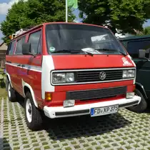 VW T3 Synchro steht bei der Oldtimerveranstaltung in Fulda-Harmerz im Juni 2016