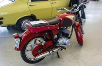 Pannonia P21 Rückansicht (246ccm Hubraun, ca 20-22Ps, 5 gang Schaltgetriebe, Baujahr: 1973-1975). Foto: Retropartisanen Festival, April 2016.