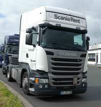 Scania R 450 rastet am Autohof Fulda Nord im Juni 2016