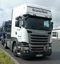 Scania R 450 rastet am Autohof Fulda Nord im Juni 2016