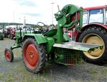 =Güldner mit angebauter Bandsäge, ausgestellt bei den Motorrad-Oldtimer-Freunden Kiebitzgrund im Juni 2016