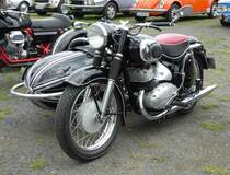 =DKW mit Seitenwagen, zu Besuch bei den Motorrad-Oldtimer-Freunden Kiebitzgrund im Juni 2016