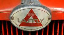 LAFFLY, Emblem am Khler eines franzsischen Oldtimer-LKWs, Juli 2016