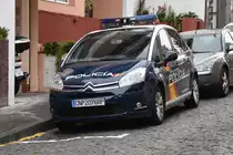 Citroën C4 Picasso des Cuerpo Nacional de Policía, der spanischen Staatspolizei in Santa Cruz de La Palma (Santa Cruz de La Palma/Spanien, 31.03.2016)