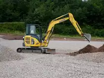 =Komatsu PC50MR, eingesetzt auf einer Baustelle in 36100 Petersberg-Marbach im Juli 2016