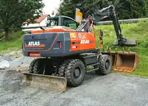 Atlas 160W in Regen 17.07.2016. Klarer Beweis Baggerfahrer können häufiger den Löffel abgeben als normale Menschen.