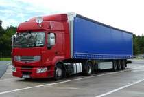 =Adam rastet mit seinem Renault-Sattelzug an der Raststätte Großenmoor, Juli 2016