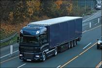 DAF XF105.460 mit SuperSpaceCab  vom Vermieter BTS aus dem Raum Gummersbach ist vermutlich auf dem Heimweg. (07.11.2008)
